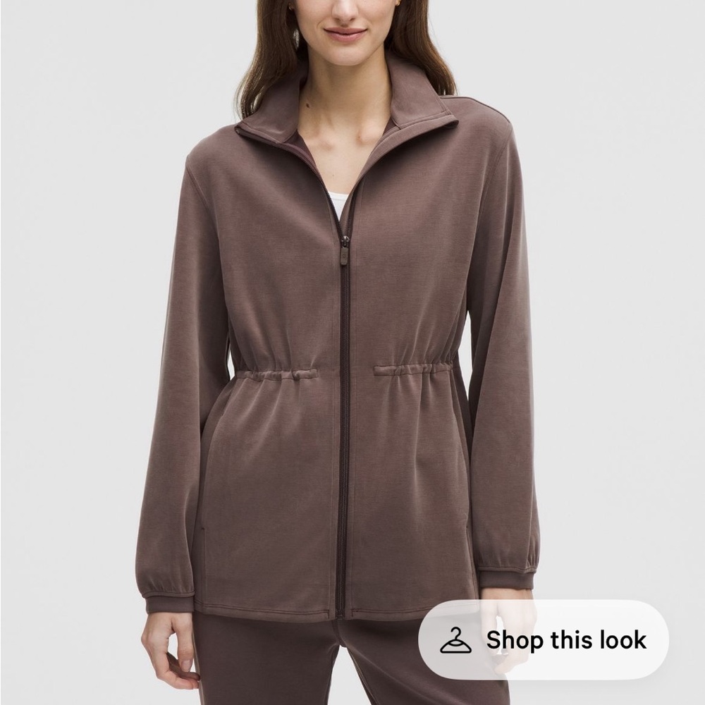 Lululemon cinched waist full zip softstreme Brown Jacket sweatshirt